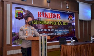 Rakernis-Humas-Polda-NTT-T.A.-2021,-Kapolda-NTT-Apresiasi-Terobosan-Pembuatan-Produk-Layanan-TV-Radio-Polri-dan-SPIT
