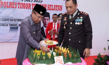 Polres-TTS:-Potong-Tumpeng,-Tandai-Syukuran-Hari-Bhayangkara-ke-76-Tahun-2022