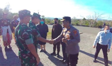 Sinergitas-TNI--Polri,- Kapolres-TTS-Sambut-Kasad-TNI-AD-Di-Acara-Peresmian-Pompa-Hidram