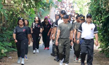 Wujud-Sinergitas-TNI-Polri,-Polres-TTS-dan-Kodim-1621/TTS -Olag-Raga-Bersama- Di-Makodim-1621/TTS