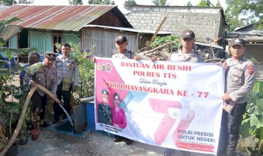 Peduli-Warga-Akan-Kebutuhan-Air-Bersih,-Polres-TTS-Salurkan-Air-Bersih