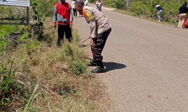 Dukung-Terciptanya-Lingkungan-Yang-Asri,--Bhabinkamtibmas-Turut-Kerja-Bhakti