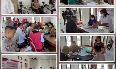 Peduli-kemanusiaan,--Jelang-Peringati-Hari-Bhayangkara-ke-78-Tahun-2024,-Polres-TTS-Menggelar-Donor-Darah
