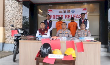Gelar-Press-Release,-Polres-TTS-Ungkap-Kasus-Pencurian-Kabel-Listrik-PLN-di-Oenoni