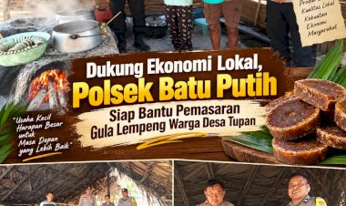 Dukung-Ekonomi-Lokal,-Polsek-Batu-Putih-Siap-Bantu-Pemasaran-Gula-Lempeng-Warga-Desa-Tupan.