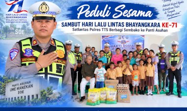 Peduli-Sesama,-Sambut-Hari-Lalu-Lintas-Bhayangkara-ke-71,-Satlantas-Polres-TTS-Berbagi-Sembako-ke-Panti-Asuhan