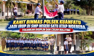 Kanit-Binmas-Polsek-Kuanfatu-Jadi-Irup-di-SMP-Negeri-Satu-Atap-Noebeba,-Tekankan-Disiplin-dan-Cegah-Bullying