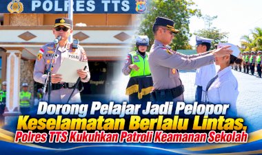 Dorong-Pelajar-Jadi-Pelopor-Keselamatan-Berlalu-Lintas,-Polres-TTS-Kukuhkan-Patroli-Keamanan-Sekolah