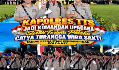 Kapolres-TTS-Jadi-Komandan-Upacara,-Serah-Terima-Pataka-Catya-Turangga-Wira-Sakti-Tandai-Pergantian-Kepemimpinan-Polda-NTT*