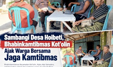 Sambangi-Desa-Hoibeti,-Bhabinkamtibmas-Kot’olin-Ajak-Warga-Bersama-Jaga-Kamtibmas