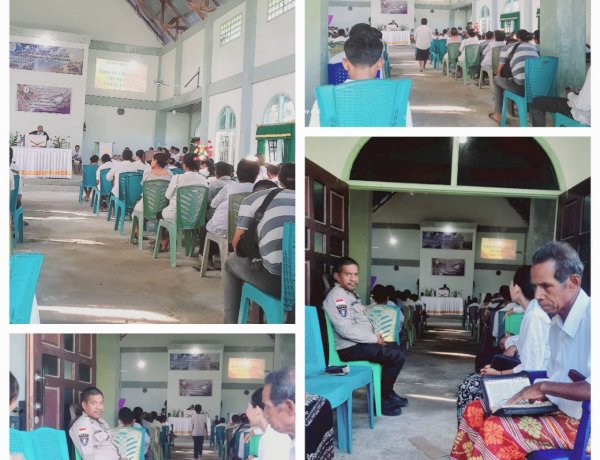 Polsek Kualin Laksanakan Pengamanan Ibadah Paskah di Gereja Efata Taus, Berjalan Aman dan Penuh Khidmat