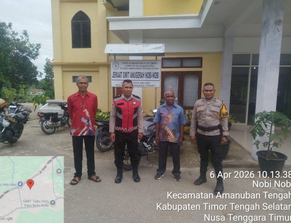 Polsek Amanuban Tengah Laksanakan Pengamanan Ibadah Syukur Paskah di Gereja Anugerah Nobi-Nobi