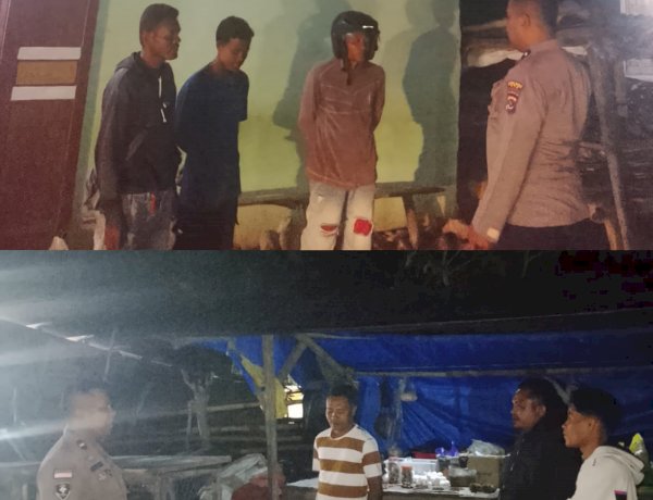 Polsek Amanatun Selatan Laksanakan Patroli Malam di Desa Oinlasi, Waspadai Kejahatan dan TPPO