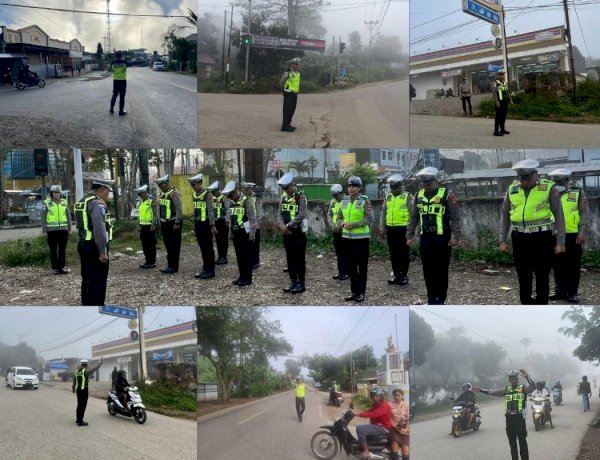 Jaga Kamseltibcarlantas, Satlantas Polres TTS Gatur Pagi di Kota Soe