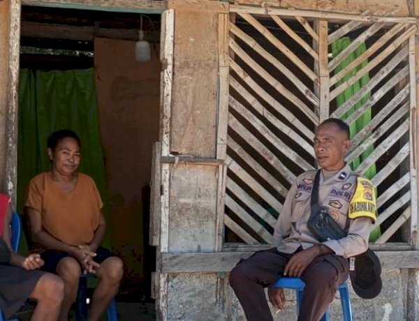 Bhabinkamtibmas Kolbano Turun ke Desa Berikan Imbauan Humanis, Cegah TPPO hingga Judi