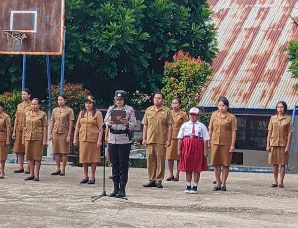 Polres TTS Pimpin Upacara di SD Inpres Sekip, Tanamkan Kedisiplinan dan Bijak Bermedsos Sejak Dini