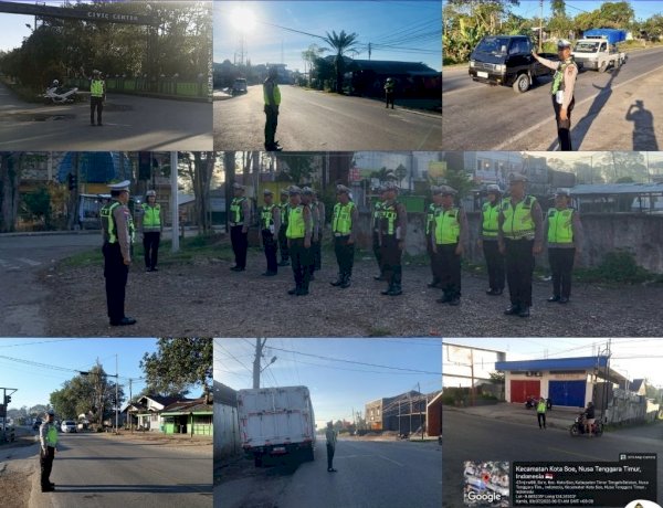 Wujud Pelayanan Prima, Satlantas Polres TTS Laksanakan Gatur Pagi di Kota Soe