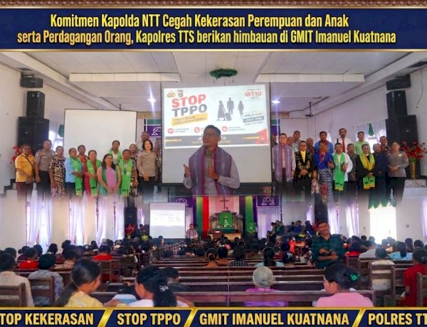 Komitmen Kapolda NTT Cegah Kekerasan Perempuan dan Anak serta Perdagangan Orang, Kapolres TTS berikan himbauan di GMIT Imanuel Kuatnana