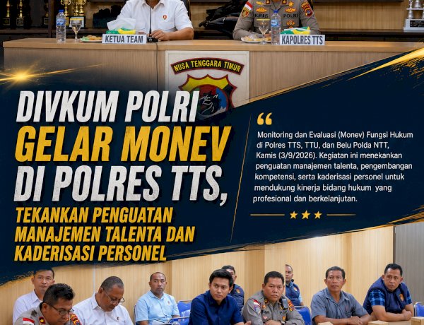 Divkum Polri Gelar Monev di Polres TTS, Tekankan Penguatan Manajemen Talenta dan Kaderisasi Personel