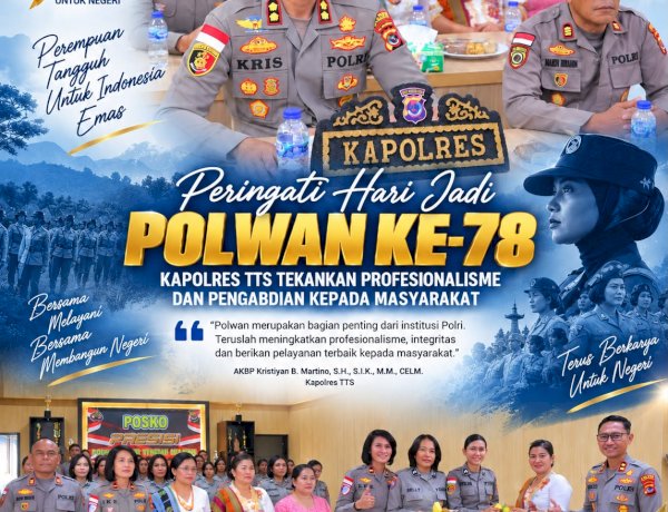 Peringati Hari Jadi Polwan Ke-78, Kapolres TTS Tekankan Profesionalisme dan Pengabdian Kepada Masyarakat