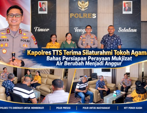 Kapolres TTS Terima Silaturahmi Tokoh Agama, Bahas Persiapan Perayaan Mukjizat Air Berubah Menjadi Anggur
