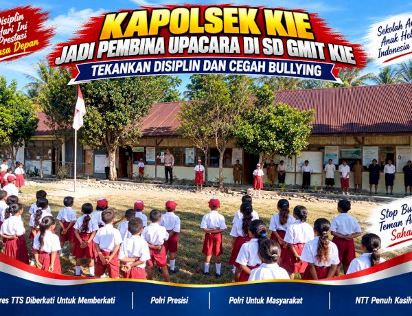 Kapolsek Kie Jadi Pembina Upacara di SD GMIT Kie, Tekankan Disiplin dan Cegah Bullying