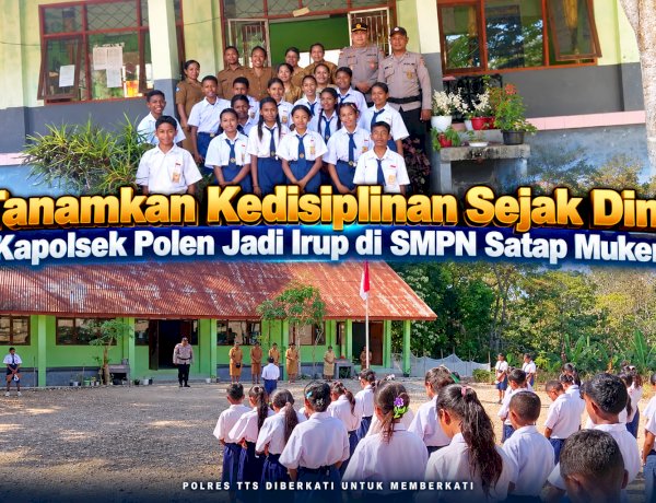 Tanamkan Kedisiplinan Sejak Dini, Kapolsek Polen Jadi Irup di SMPN Satap Muken