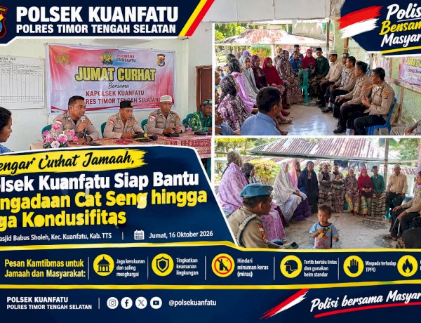 Dengar Curhat Jamaah Masjid Babus Sholeh, Polsek Kuanfatu Siap Bantu Pengadaan Cat Seng hingga Jaga Kondusifitas