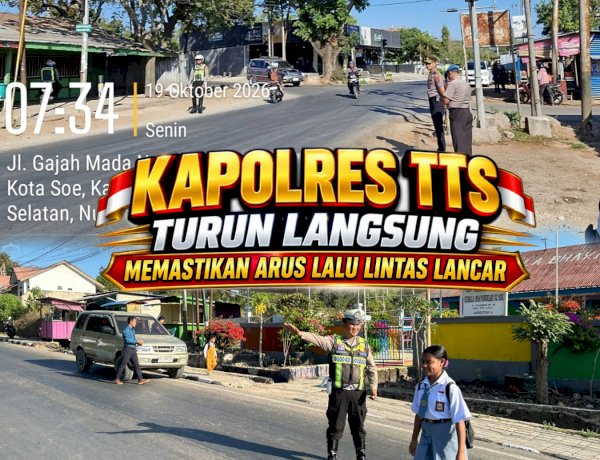 Kapolres TTS Turun Langsung Memastikan Arus Lalu Lintas Lancar.