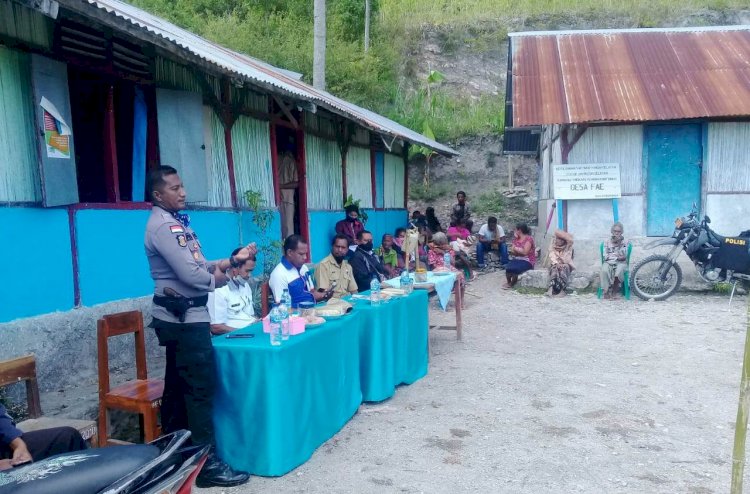 Hadir di Tengah Warga, Kapolsek Amanatun Selatan Beri Imbauan Cegah Virus Corona