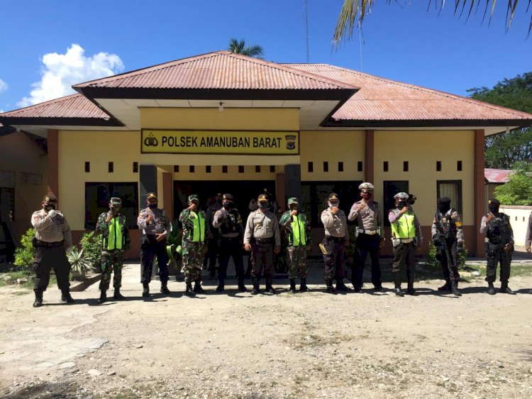 Patroli Gabungan TNI- Polri di Wilayah Perbatasan Cemi Cegah Covid-19