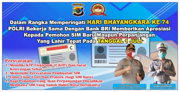 Polres TTS: Peringati Hari Bhayangkara Ke – 74, Warga Yang Lahir 1 Juli Dapat SIM Gratis