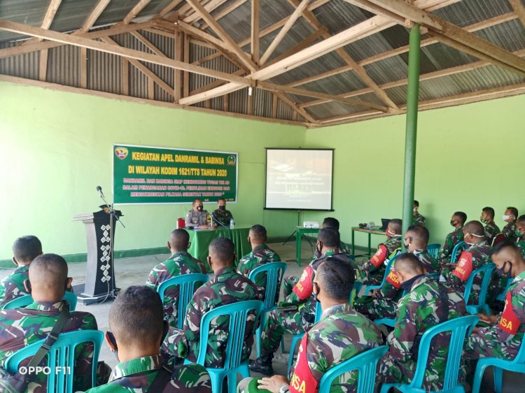 Hadir Di Kodim 1621/TTS, Waka Polres Beri Materi Pada Apel Danramil Dan Babinsa Kodim 1621/TTS