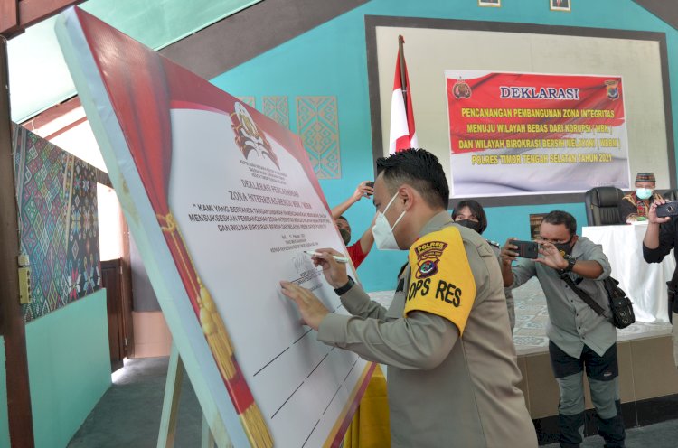 Polres TTS Melaksanakan Kegiatan Deklarasi Pencanangan Zona Integritas Menuju Wilayah Bebas Korupsi