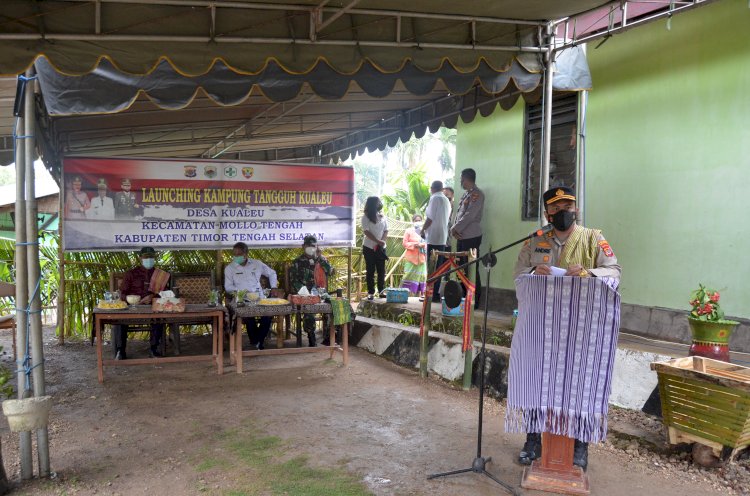 Lounching Kampung Tangguh, Kapolres TTS Beri Apresiasi Kepada Warga  Desa Kualeu