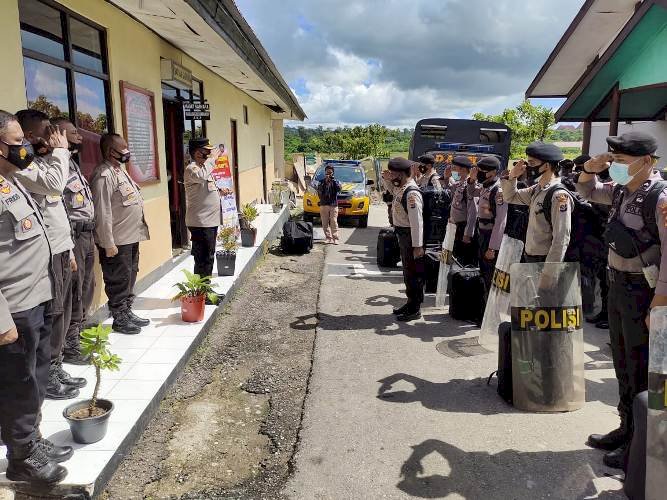 Polres TTS Kirim 1 Peleton Dalmas, BKO di Polres Malaka