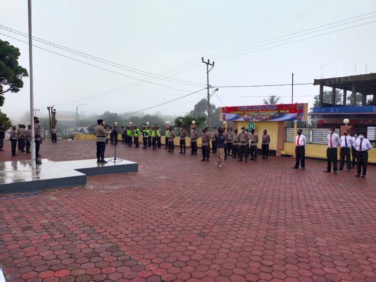 Kapolres TTS Pimpin Upacara Korps Raport Kenaikan Pangkat Pengabdian Polri