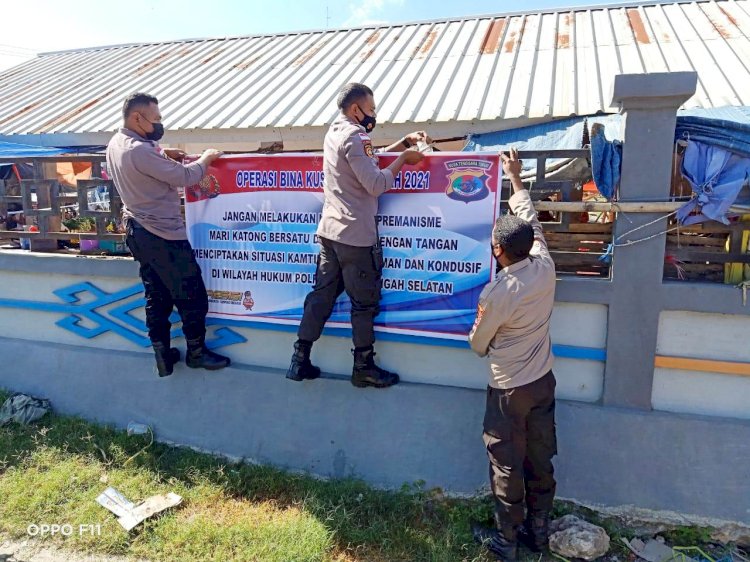 Cegah Kejahatan Premanisme, Tim Satgas Ops Bina Kusuma Polres TTS Pasang Spanduk Imbauan