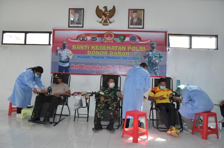 Polres TTS: Aksi Donor Darah Jelang Hari Bhayangkara ke 75
