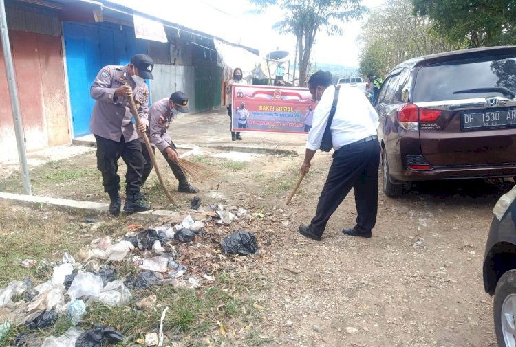 Jelang Hari Bhayangkara ke 75, Polres TTS Gelar Bakti Sosial