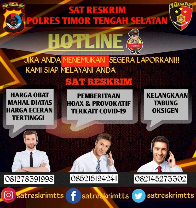 Demi Menekan Isu Hoax Terkait Covid 19, Sat Reskrim Polres TTS Buka Layanan Pengaduan Inovasi Hotline