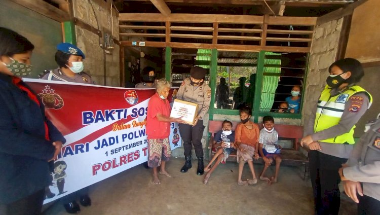 Jelang Hari Jadi Polwan ke 73 , Polwan Polres TTS Gelar Baksos