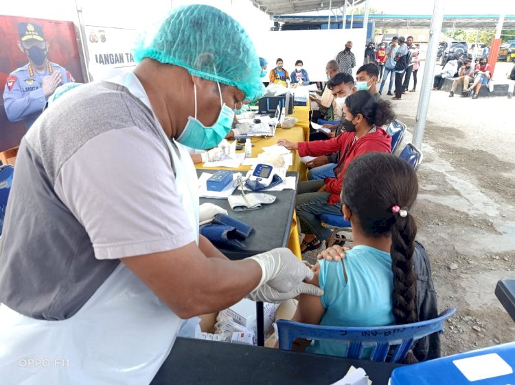 PolresTTS Gelar Vaksinasi Covid-19,diserbu Anak Usia 12 tahun Ke Atas