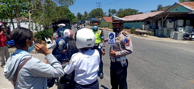 Ops Patuh Ranakah-2021, Polres TTS Gelar Sosialisasi Tertib Berlalulintas Dengan Tetap Patuhi Prokes