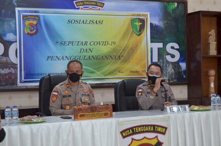 Biddokes Polda NTT Gelar Sosialisasi Penyuluhan Pencegahan Covid-19 di Polres TTS 