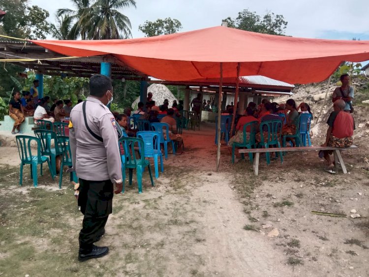 Bhabinkamtibmas Polsek Amanatun Utara Patroli dan Monitoring Kampanye Pilkades