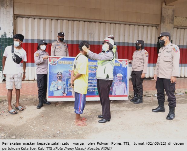 Operasi keselamatan, Polres TTS Bagi-bagi Masker Gratis