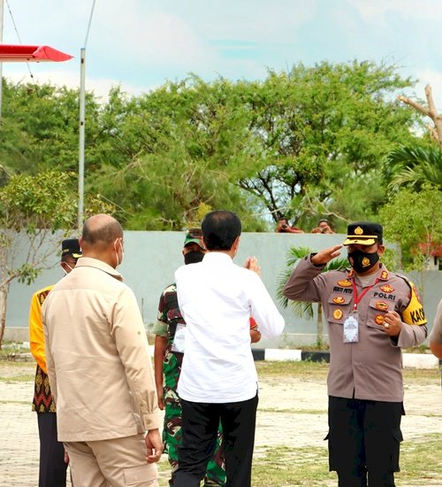 Kapolres TTS Sambut Kunjungan Presiden RI Di kabupaten TTS
