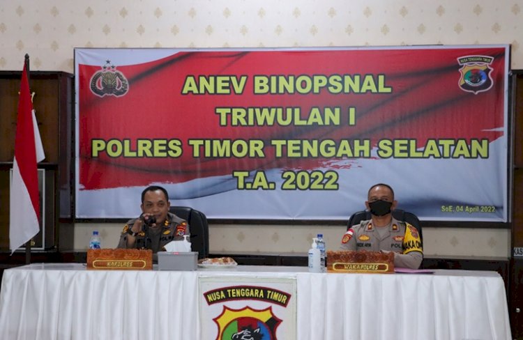 Anev Binopsnal TW I, Kabag, Kasat Kasi dan Kapolsek Paparkan Kinerja