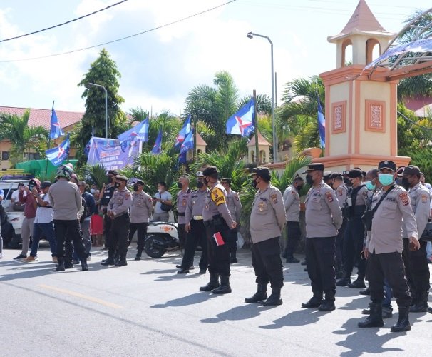 Humanis, Personil Polres TTS Pam Aksi Damai